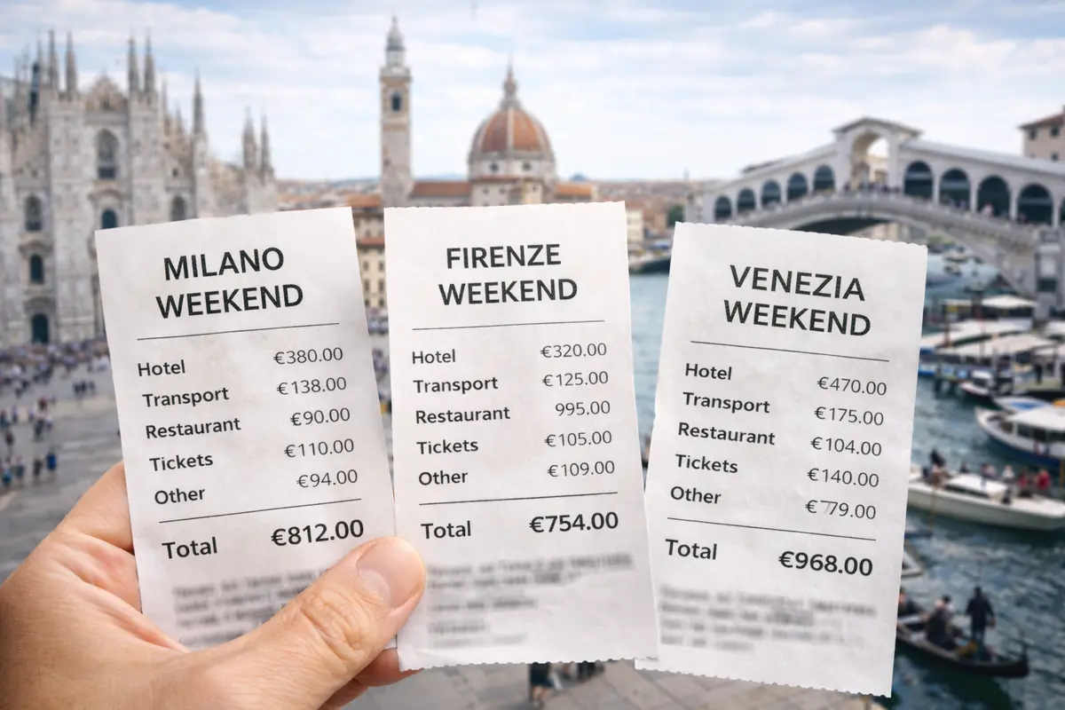 Confronto costo weekend Milano-Firenze-Venezia